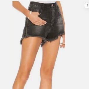 One Teaspoon Black Outlaw Jean Shorts sz 25